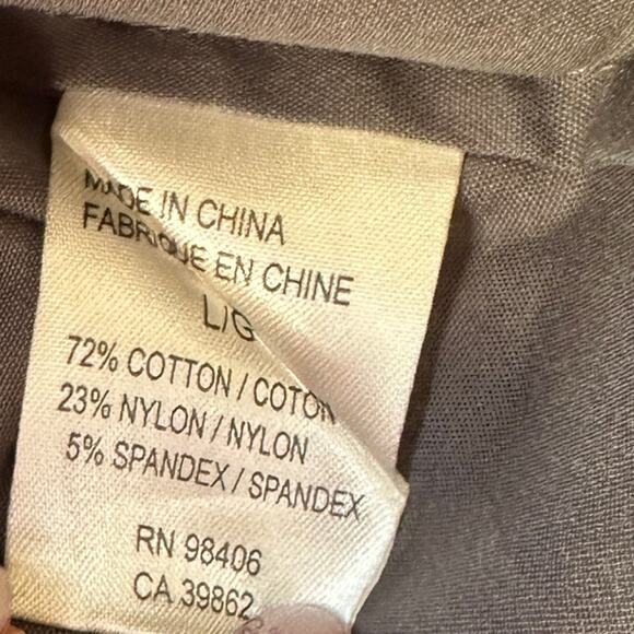 Theory Bundle of 2 Shirts, Cotton Blend, Grey/Tan Button Ups, Large - Picture 7 of 12